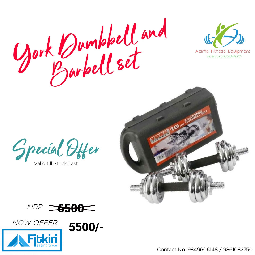 York Adjustable Dumbbell and Barbell 15Kg set Find new and used Gym